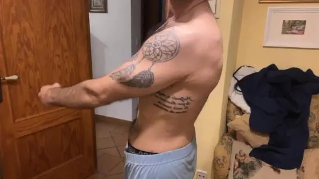 Hot horny guy jerks off and cums Hard with oil